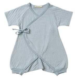Tane Organics Short Sleeve Kimono Onesie in Seafoam